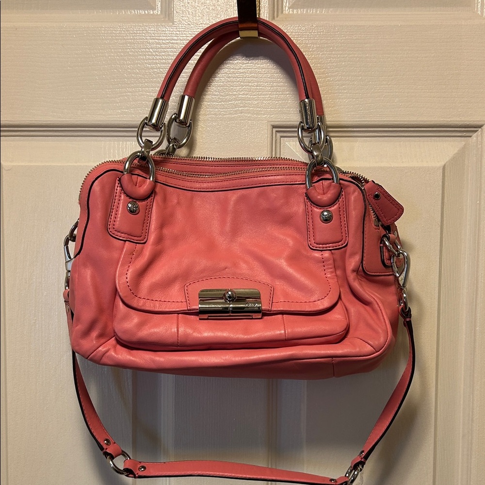 Pink Leather Coach Handbag
